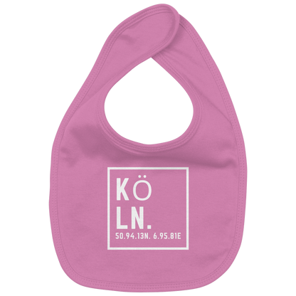 Köln Koordinaten (großer Druck auf der Brust) - Organic Baby-Lätzchen
