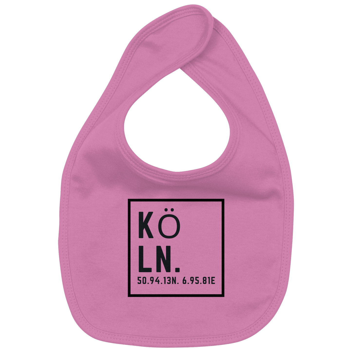 Köln Koordinaten (großer Druck auf der Brust) - Organic Baby-Lätzchen