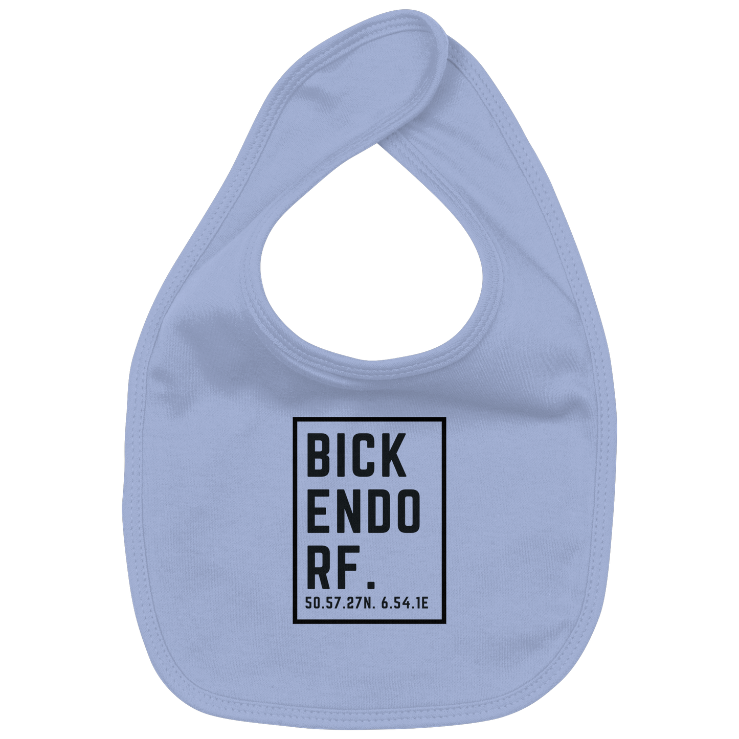 Bickendorf Koordinaten (großer Druck auf der Brust) - Organic Baby-Lätzchen