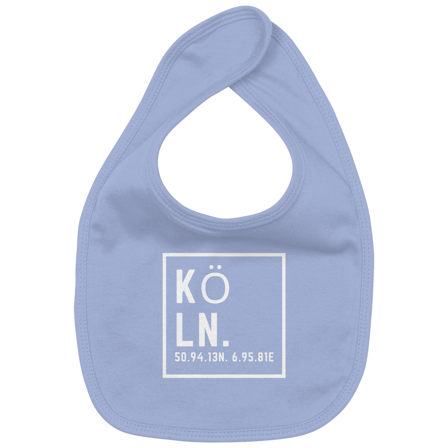 Köln Koordinaten (großer Druck auf der Brust) - Organic Baby-Lätzchen