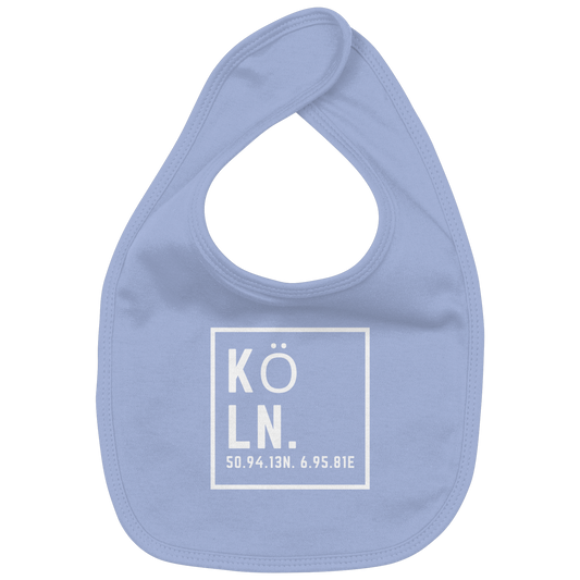 Köln Koordinaten (großer Druck auf der Brust) - Organic Baby-Lätzchen