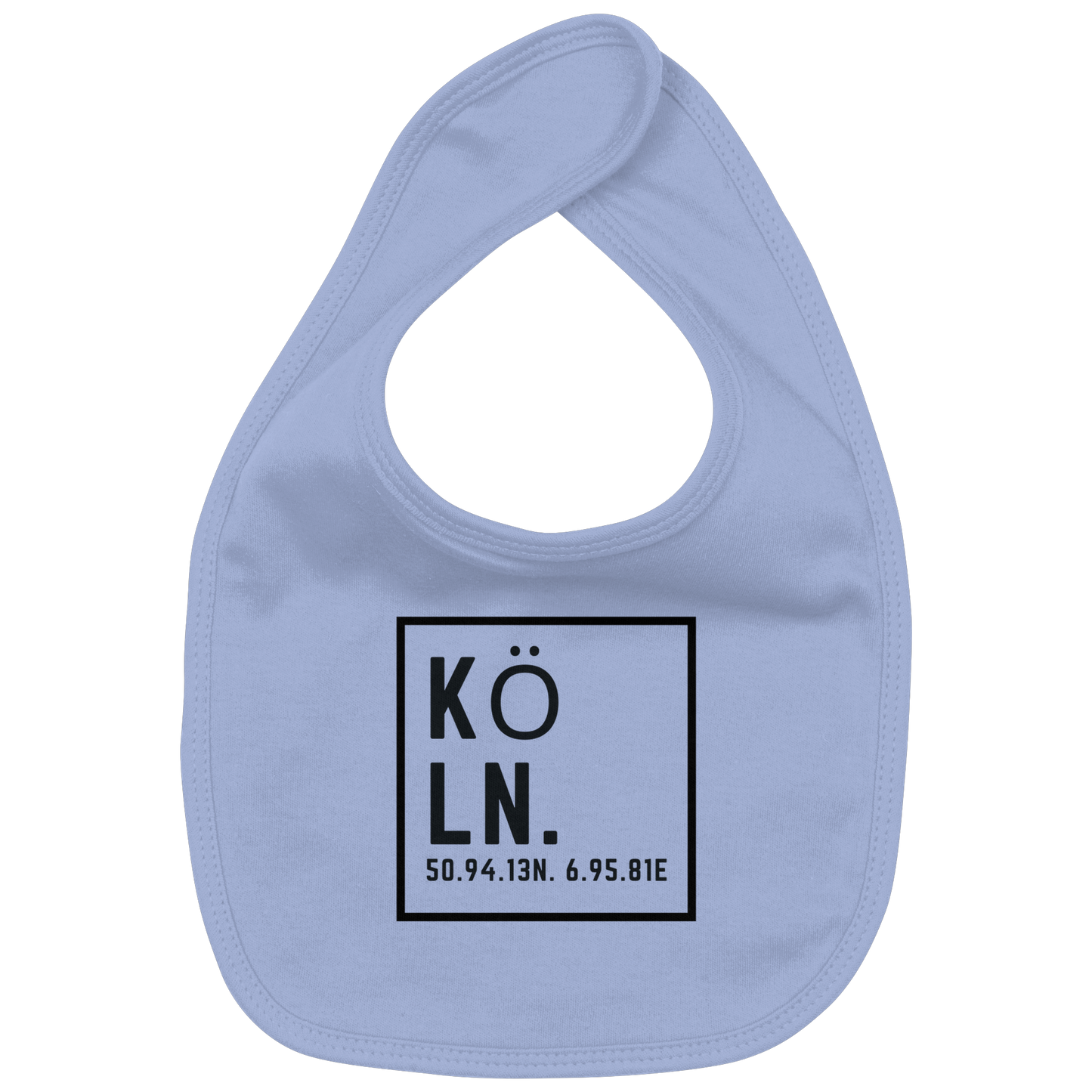 Köln Koordinaten (großer Druck auf der Brust) - Organic Baby-Lätzchen