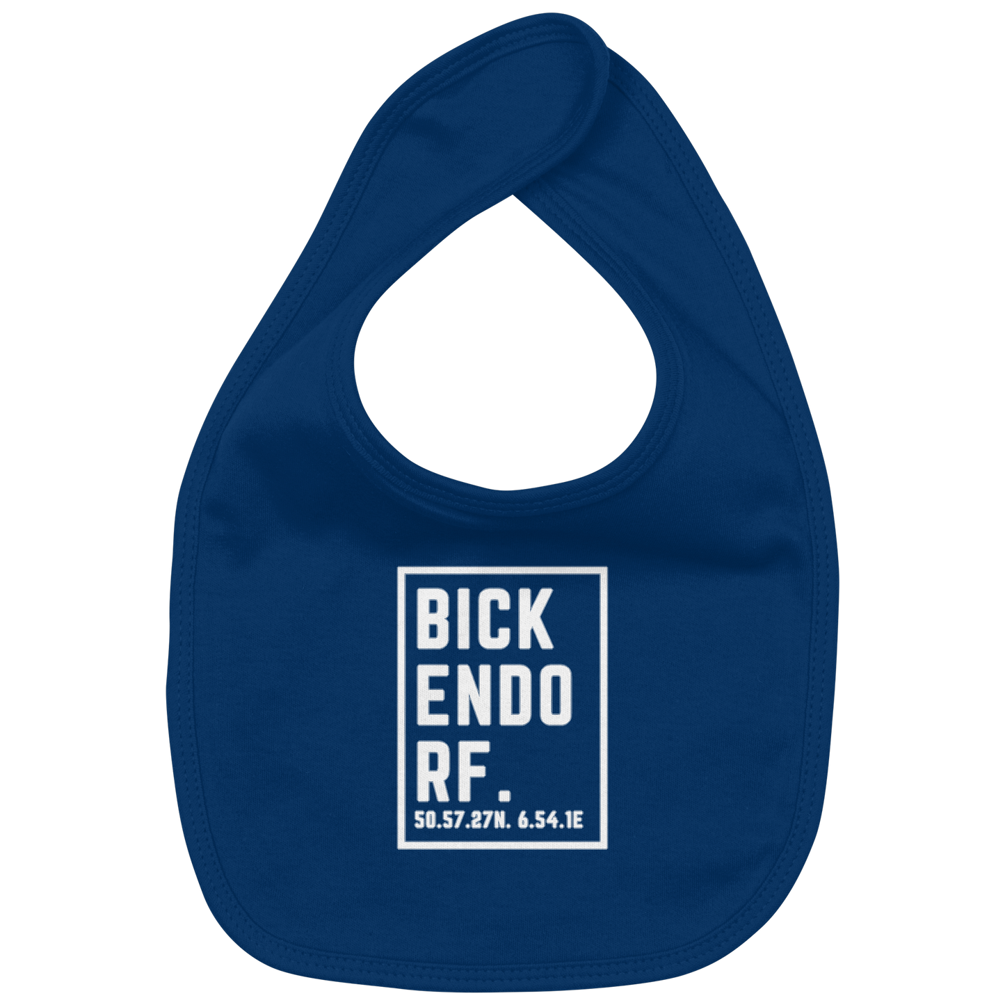 Bickendorf Koordinaten (großer Druck auf der Brust) - Organic Baby-Lätzchen