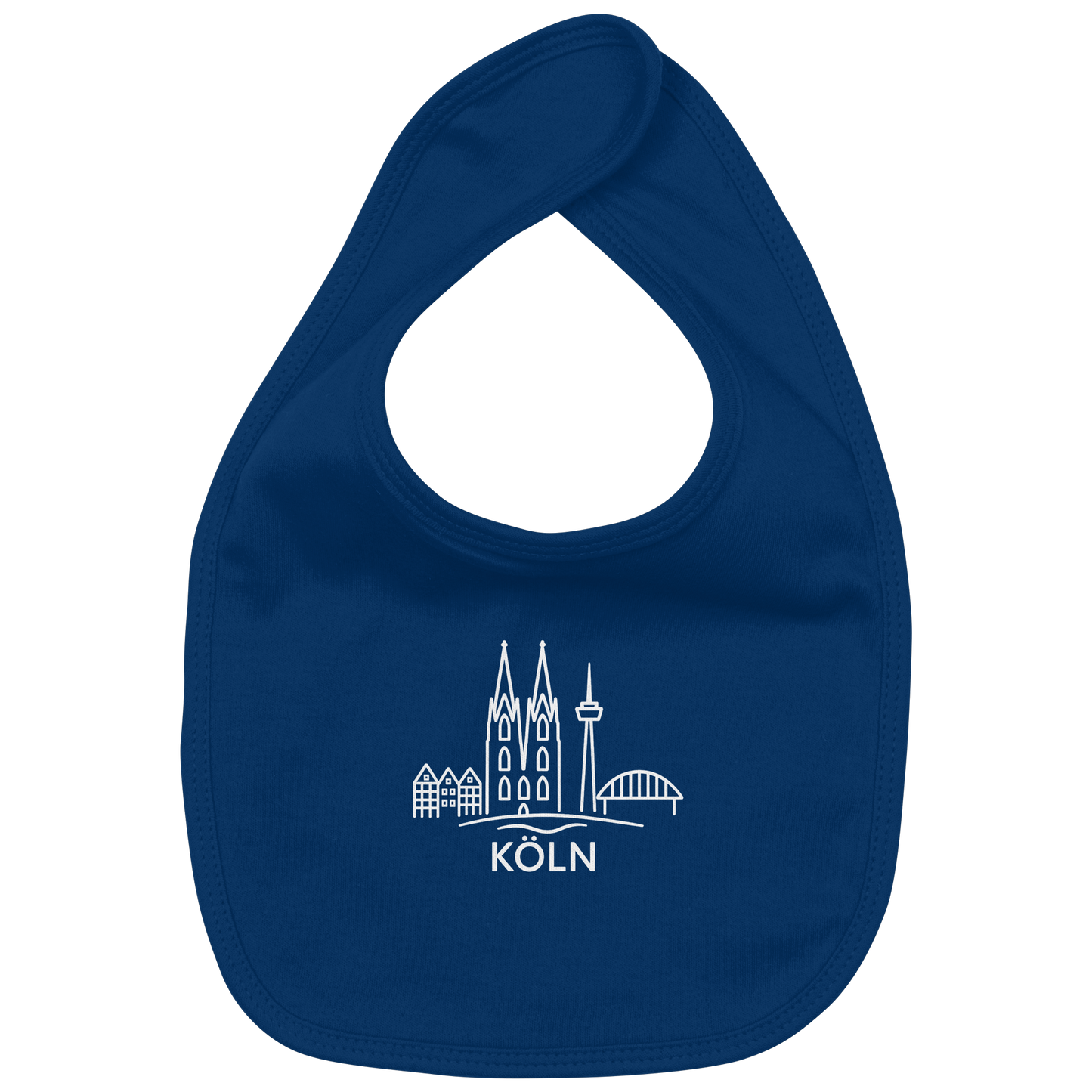 Köln Skyline (großer Druck auf der Brust) - Organic Baby-Lätzchen
