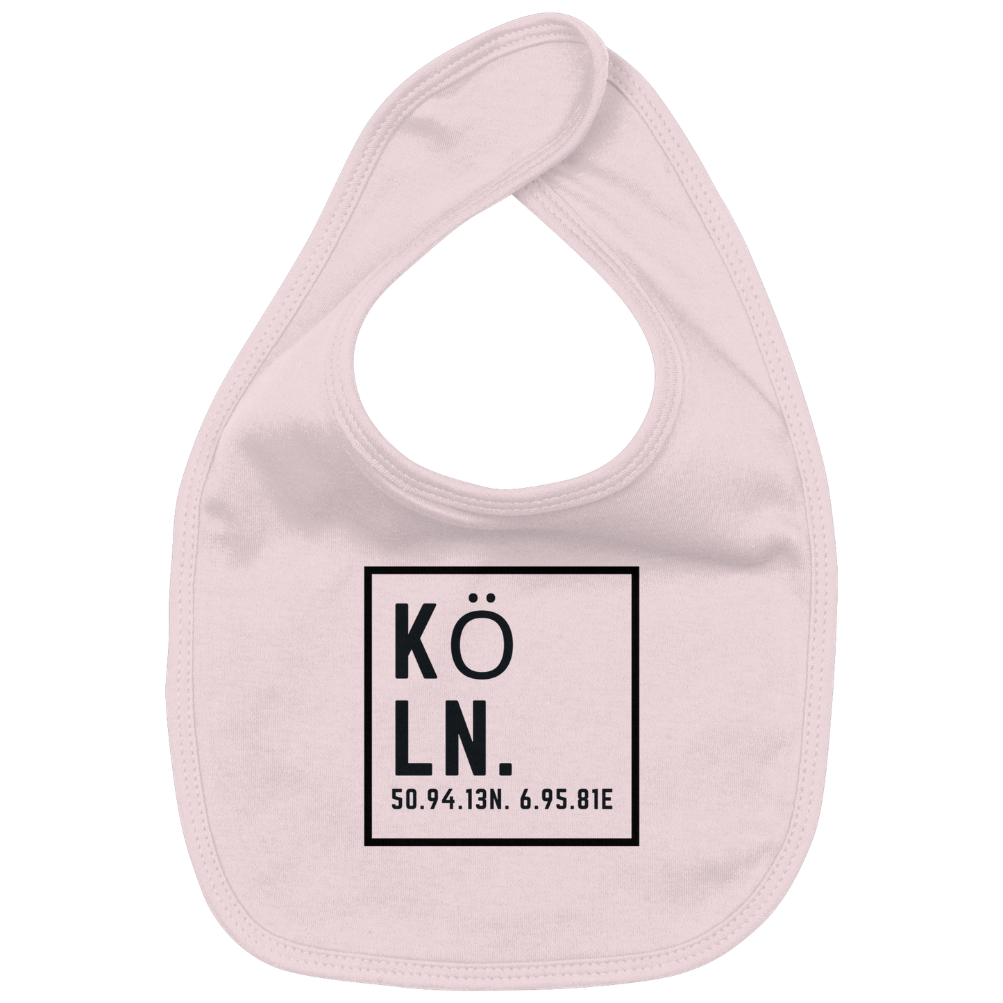 Köln Koordinaten (großer Druck auf der Brust) - Organic Baby-Lätzchen