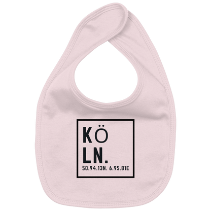 Köln Koordinaten (großer Druck auf der Brust) - Organic Baby-Lätzchen