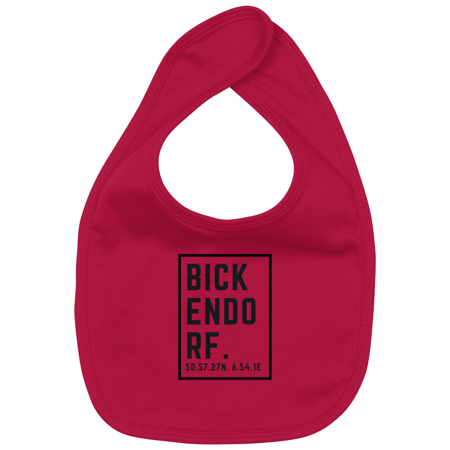 Bickendorf Koordinaten (großer Druck auf der Brust) - Organic Baby-Lätzchen