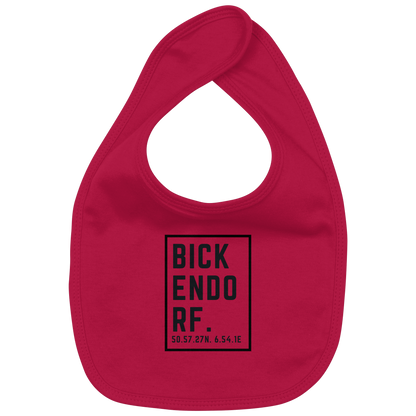 Bickendorf Koordinaten (großer Druck auf der Brust) - Organic Baby-Lätzchen