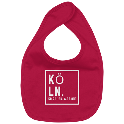 Köln Koordinaten (großer Druck auf der Brust) - Organic Baby-Lätzchen