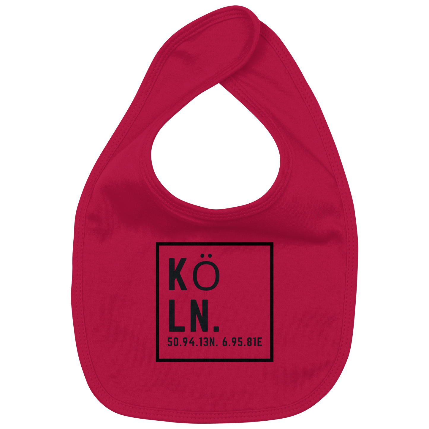 Köln Koordinaten (großer Druck auf der Brust) - Organic Baby-Lätzchen