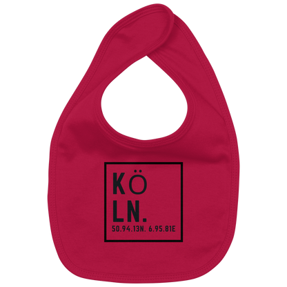 Köln Koordinaten (großer Druck auf der Brust) - Organic Baby-Lätzchen