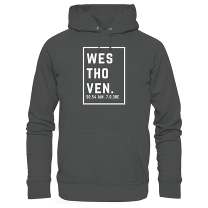 Westhoven Koordinaten (großer Druck auf der Brust) - Organic Basic Hoodie