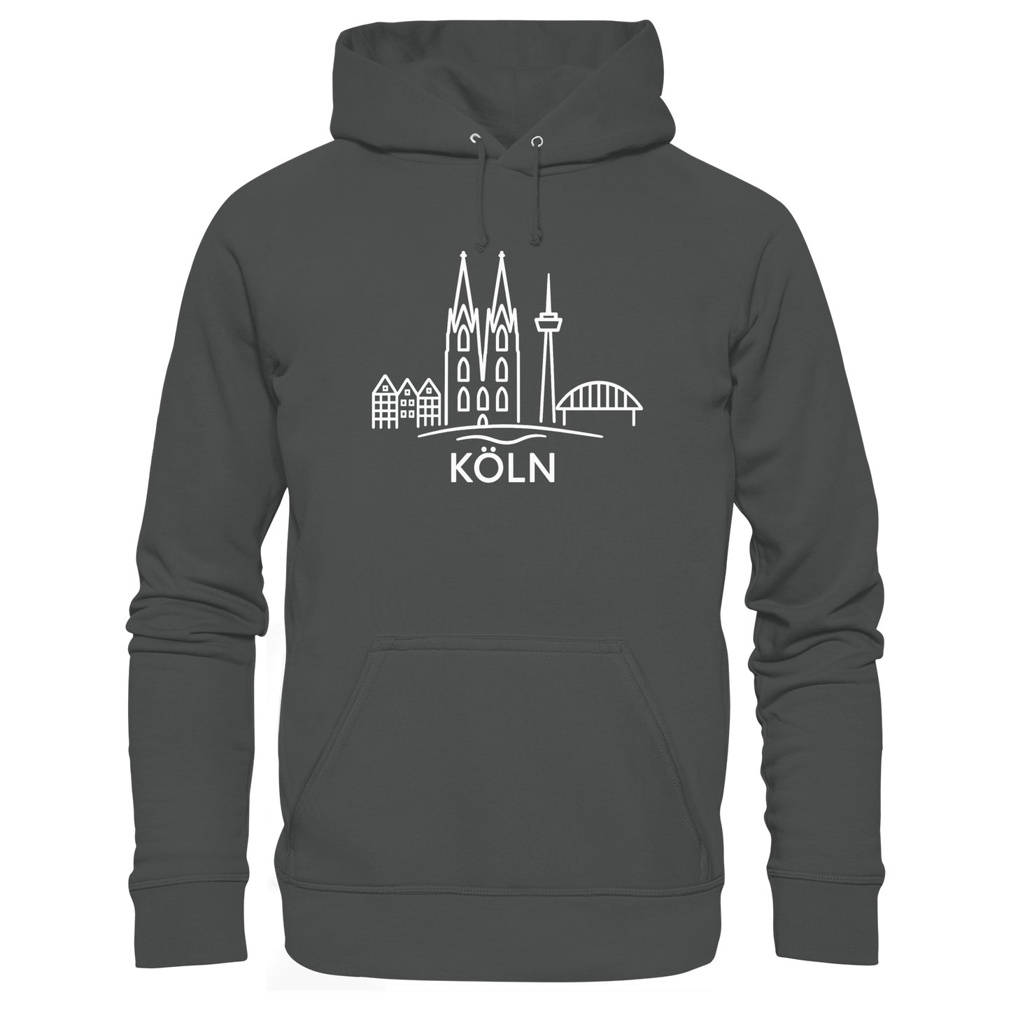 Köln Skyline (großer Druck auf der Brust) - Organic Basic Hoodie