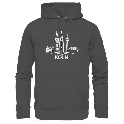 Köln Skyline (großer Druck auf der Brust) - Organic Basic Hoodie