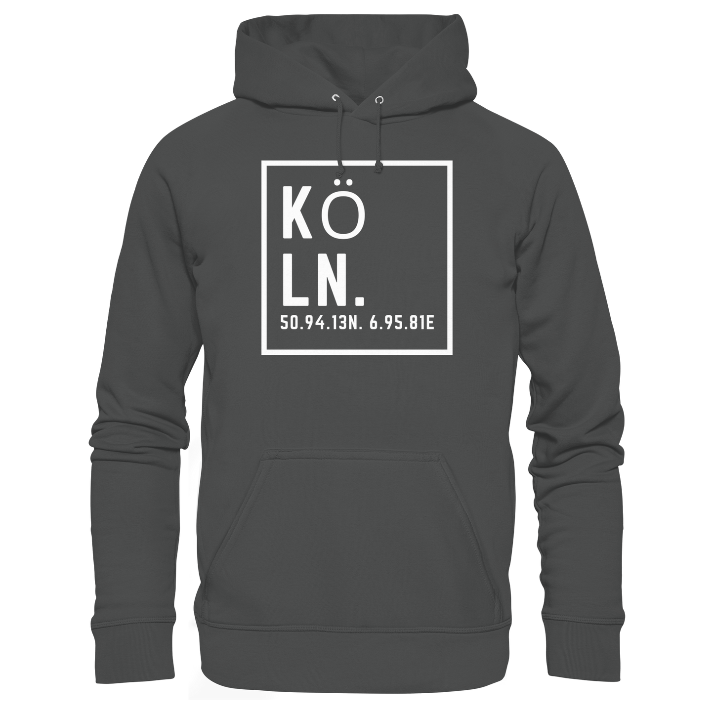 Köln Koordinaten (großer Druck auf der Brust) - Organic Basic Hoodie