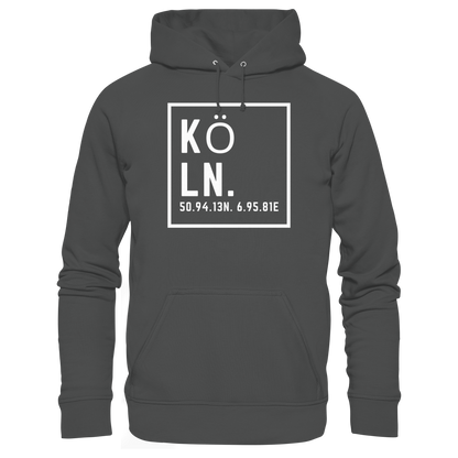 Köln Koordinaten (großer Druck auf der Brust) - Organic Basic Hoodie