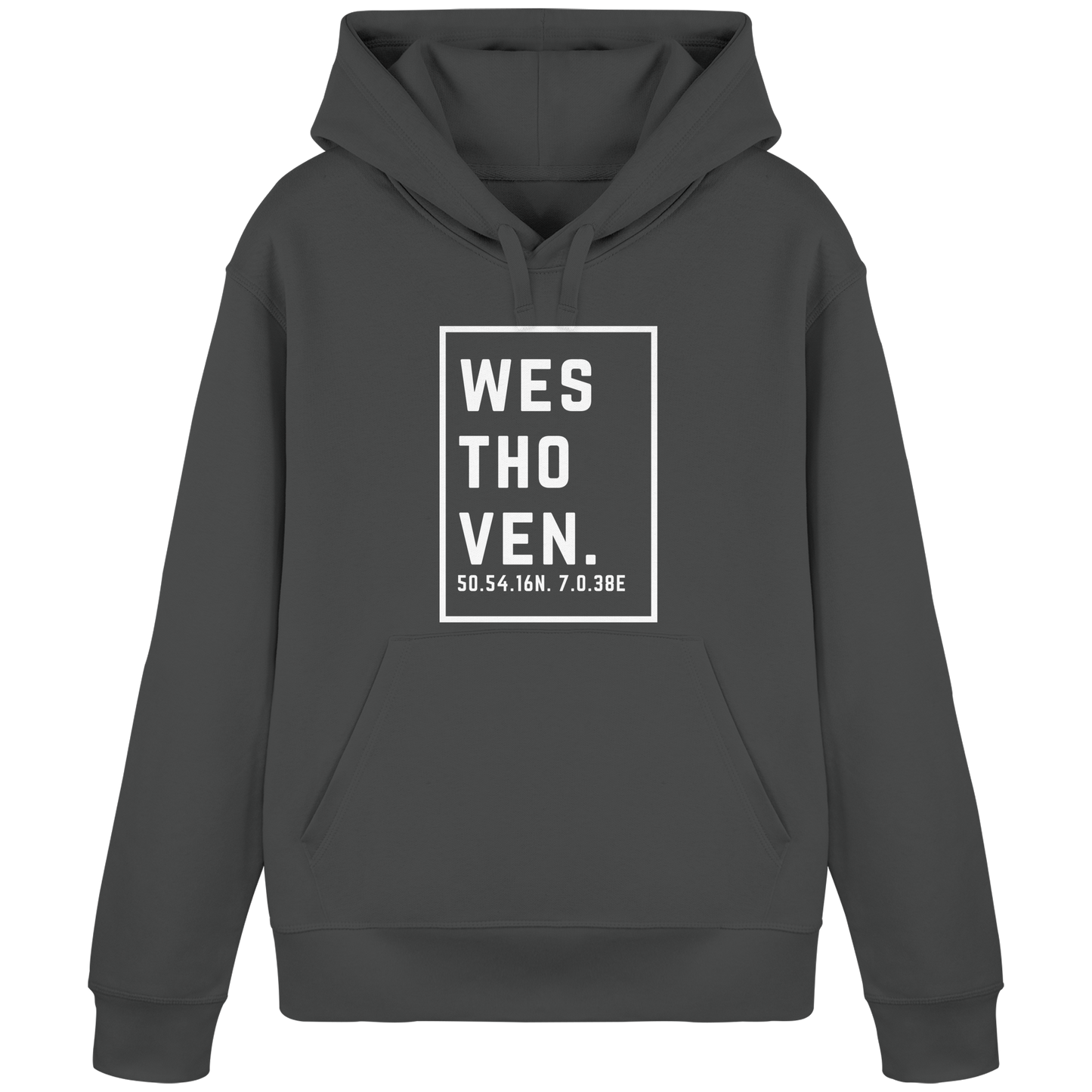 Westhoven Koordinaten (großer Druck auf der Brust) - Organic Basic Hoodie