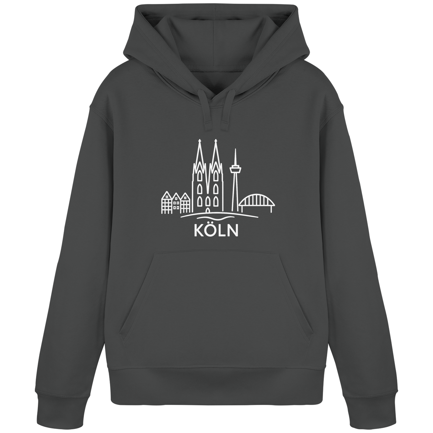 Köln Skyline (großer Druck auf der Brust) - Organic Basic Hoodie