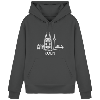 Köln Skyline (großer Druck auf der Brust) - Organic Basic Hoodie