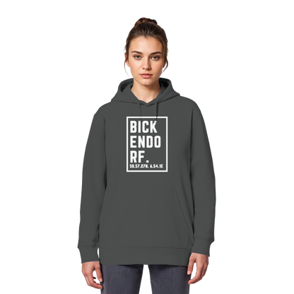 Bickendorf Koordinaten (großer Druck auf der Brust) - Organic Basic Hoodie