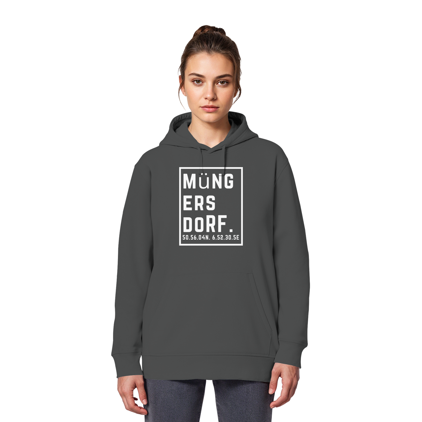 Müngersdorf Koordinaten (großer Druck auf der Brust) - Organic Basic Hoodie