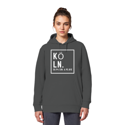 Köln Koordinaten (großer Druck auf der Brust) - Organic Basic Hoodie