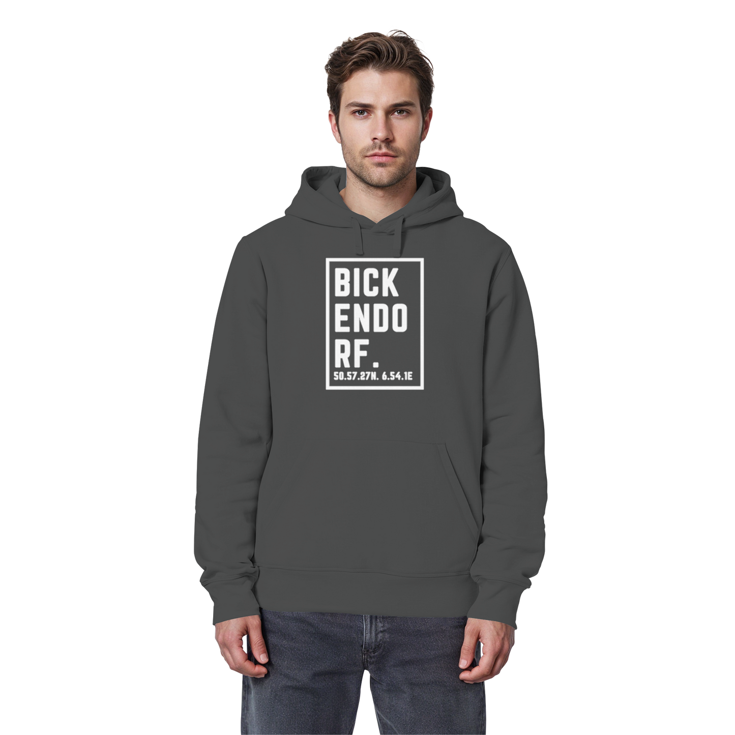 Bickendorf Koordinaten (großer Druck auf der Brust) - Organic Basic Hoodie