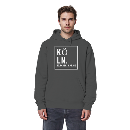 Köln Koordinaten (großer Druck auf der Brust) - Organic Basic Hoodie