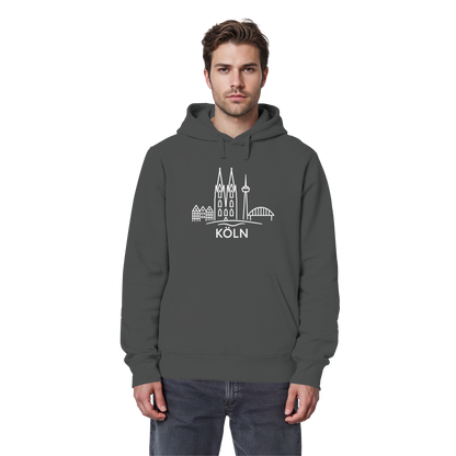 Köln Skyline (großer Druck auf der Brust) - Organic Basic Hoodie