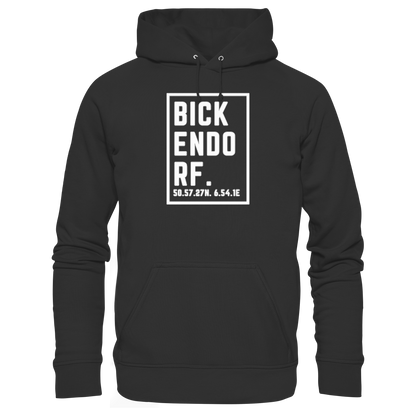 Bickendorf Koordinaten (großer Druck auf der Brust) - Organic Basic Hoodie