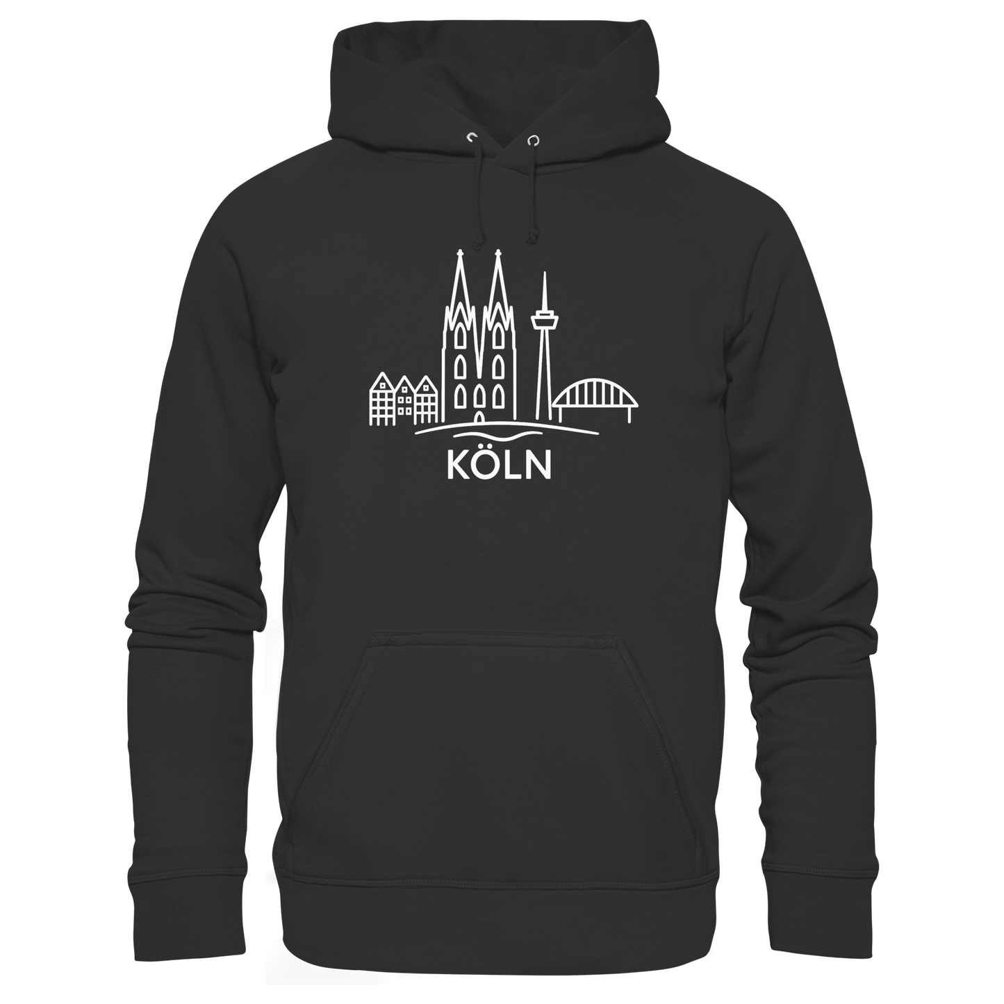 Köln Skyline (großer Druck auf der Brust) - Organic Basic Hoodie