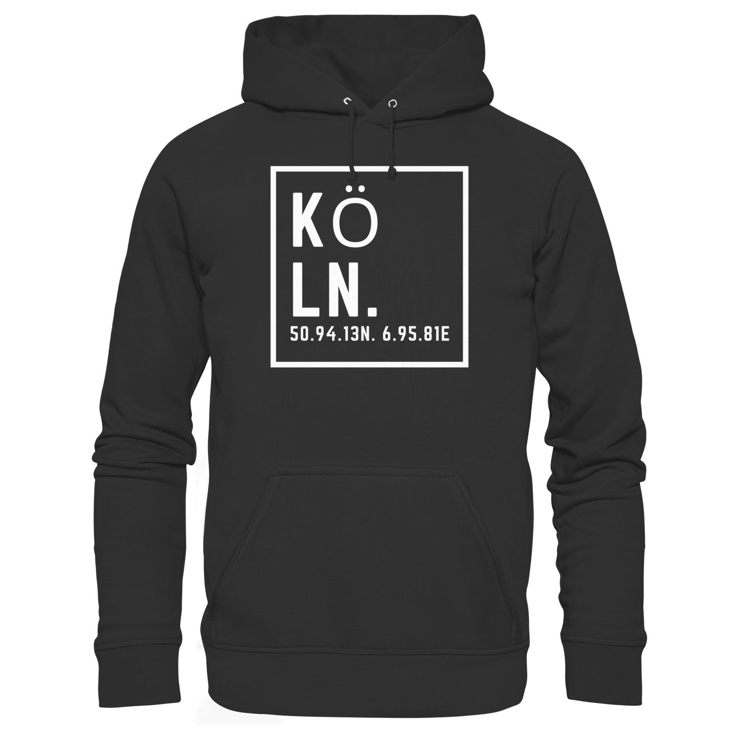 Köln Koordinaten (großer Druck auf der Brust) - Organic Basic Hoodie