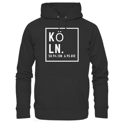 Köln Koordinaten (großer Druck auf der Brust) - Organic Basic Hoodie