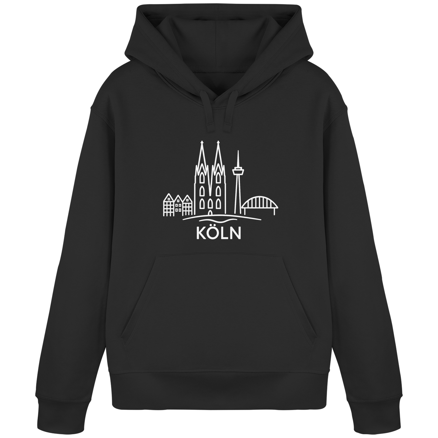 Köln Skyline (großer Druck auf der Brust) - Organic Basic Hoodie