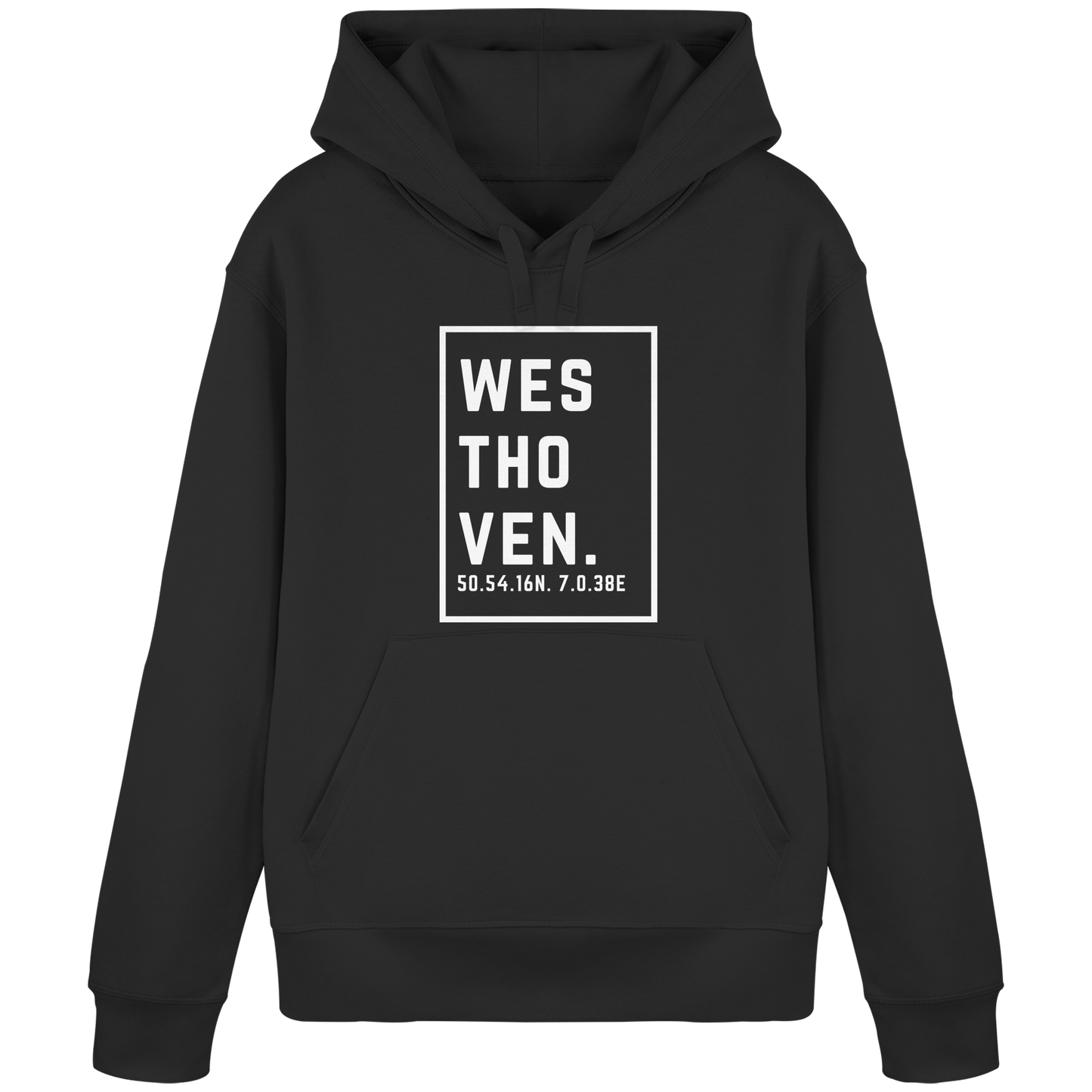 Westhoven Koordinaten (großer Druck auf der Brust) - Organic Basic Hoodie