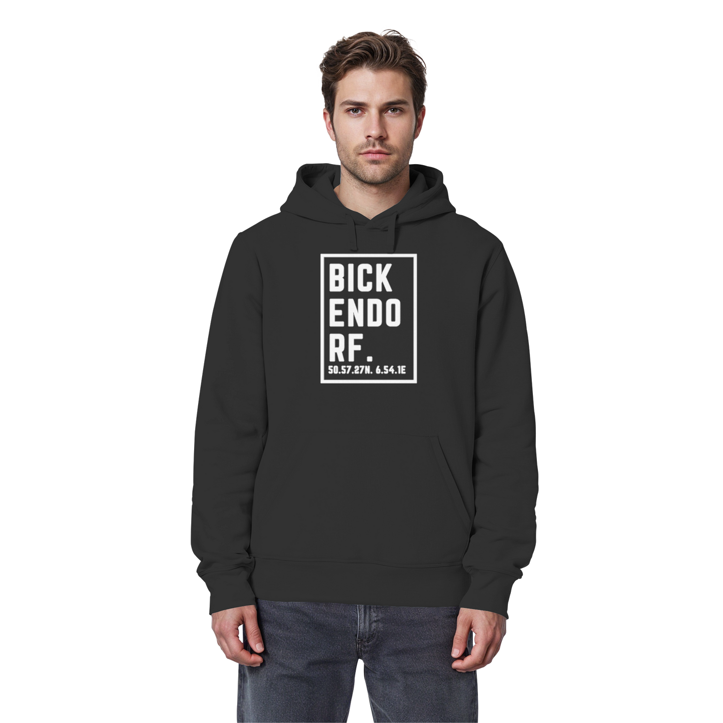 Bickendorf Koordinaten (großer Druck auf der Brust) - Organic Basic Hoodie