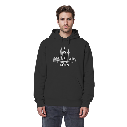 Köln Skyline (großer Druck auf der Brust) - Organic Basic Hoodie