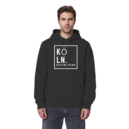 Köln Koordinaten (großer Druck auf der Brust) - Organic Basic Hoodie