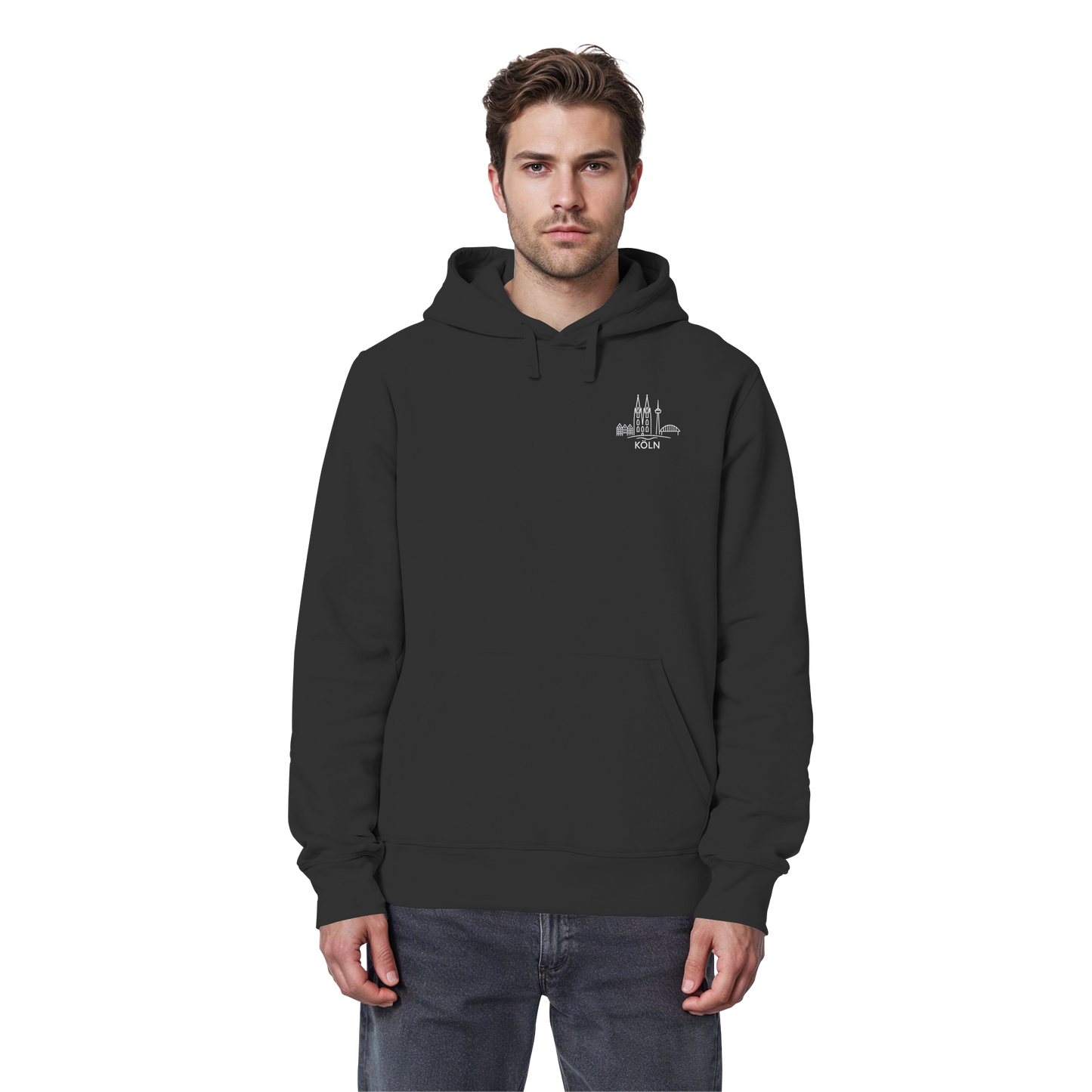 Köln Skyline Stick - Organic Basic Hoodie