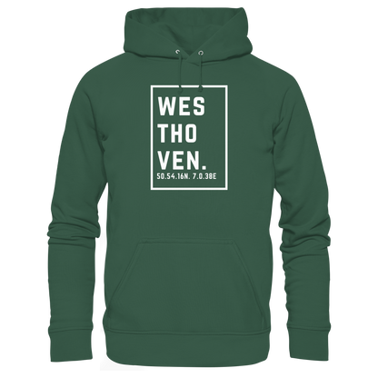 Westhoven Koordinaten (großer Druck auf der Brust) - Organic Basic Hoodie