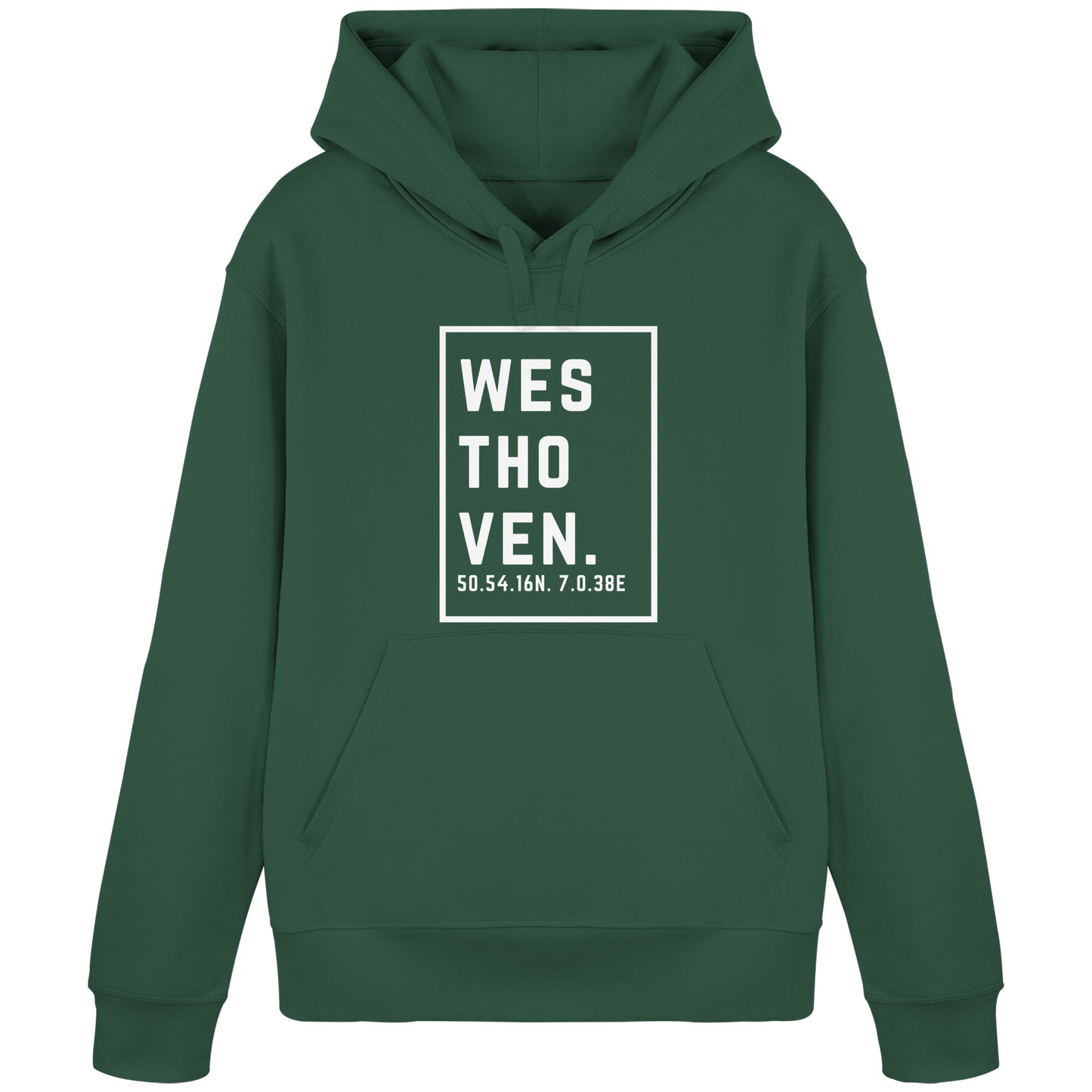 Westhoven Koordinaten (großer Druck auf der Brust) - Organic Basic Hoodie