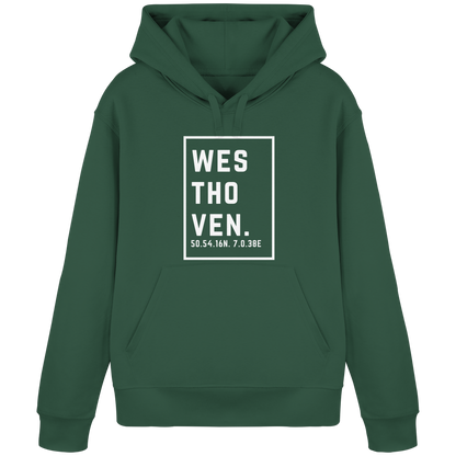 Westhoven Koordinaten (großer Druck auf der Brust) - Organic Basic Hoodie