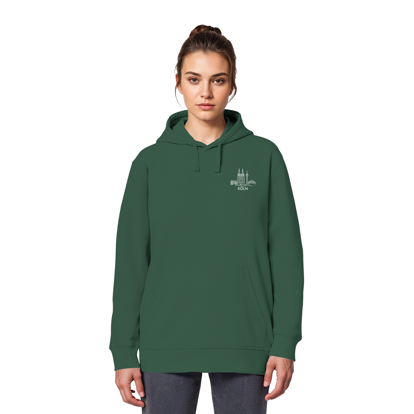 Köln Skyline Stick - Organic Basic Hoodie