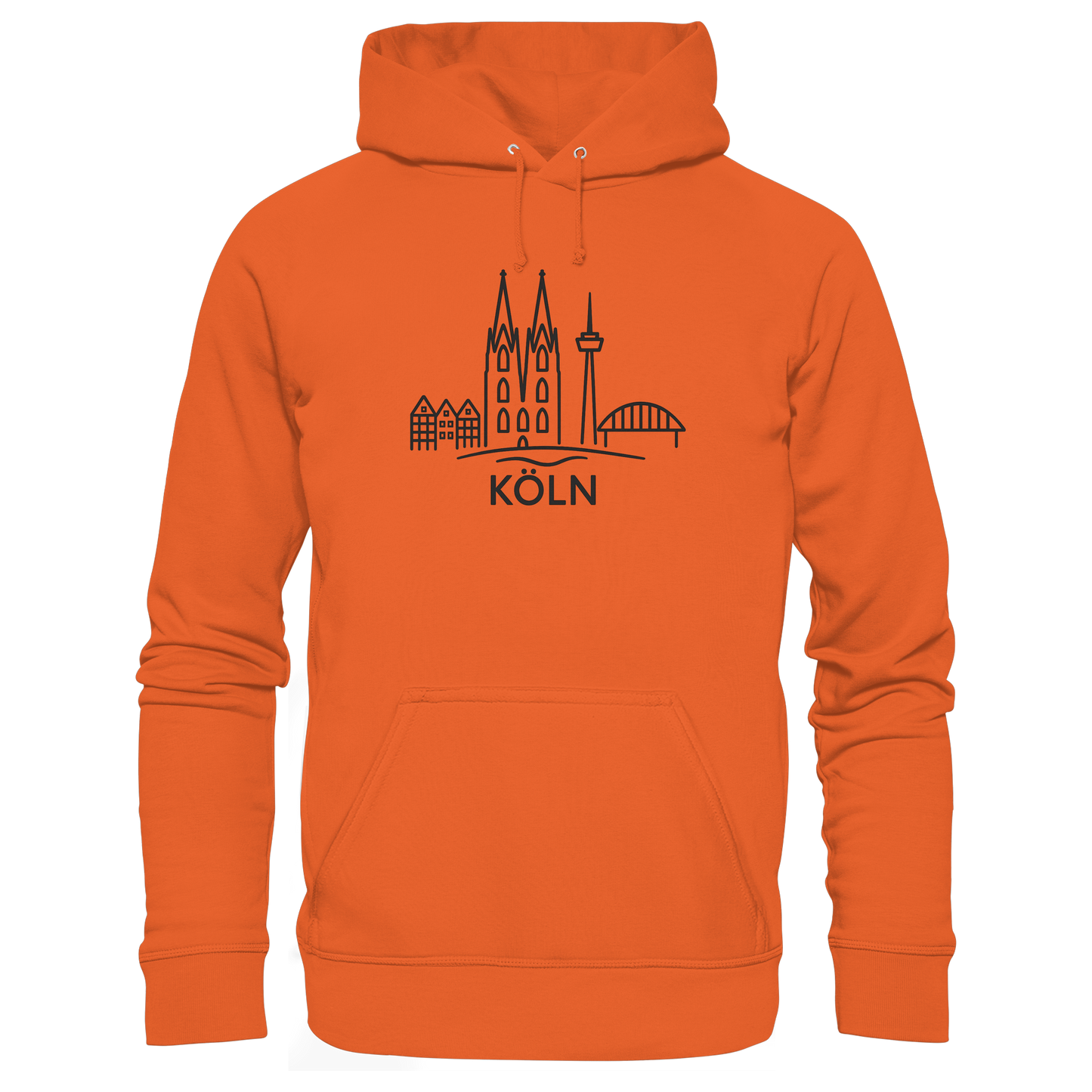 Köln Skyline (großer Druck auf der Brust) - Organic Basic Hoodie