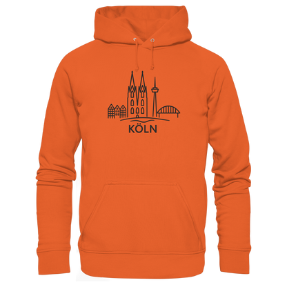 Köln Skyline (großer Druck auf der Brust) - Organic Basic Hoodie