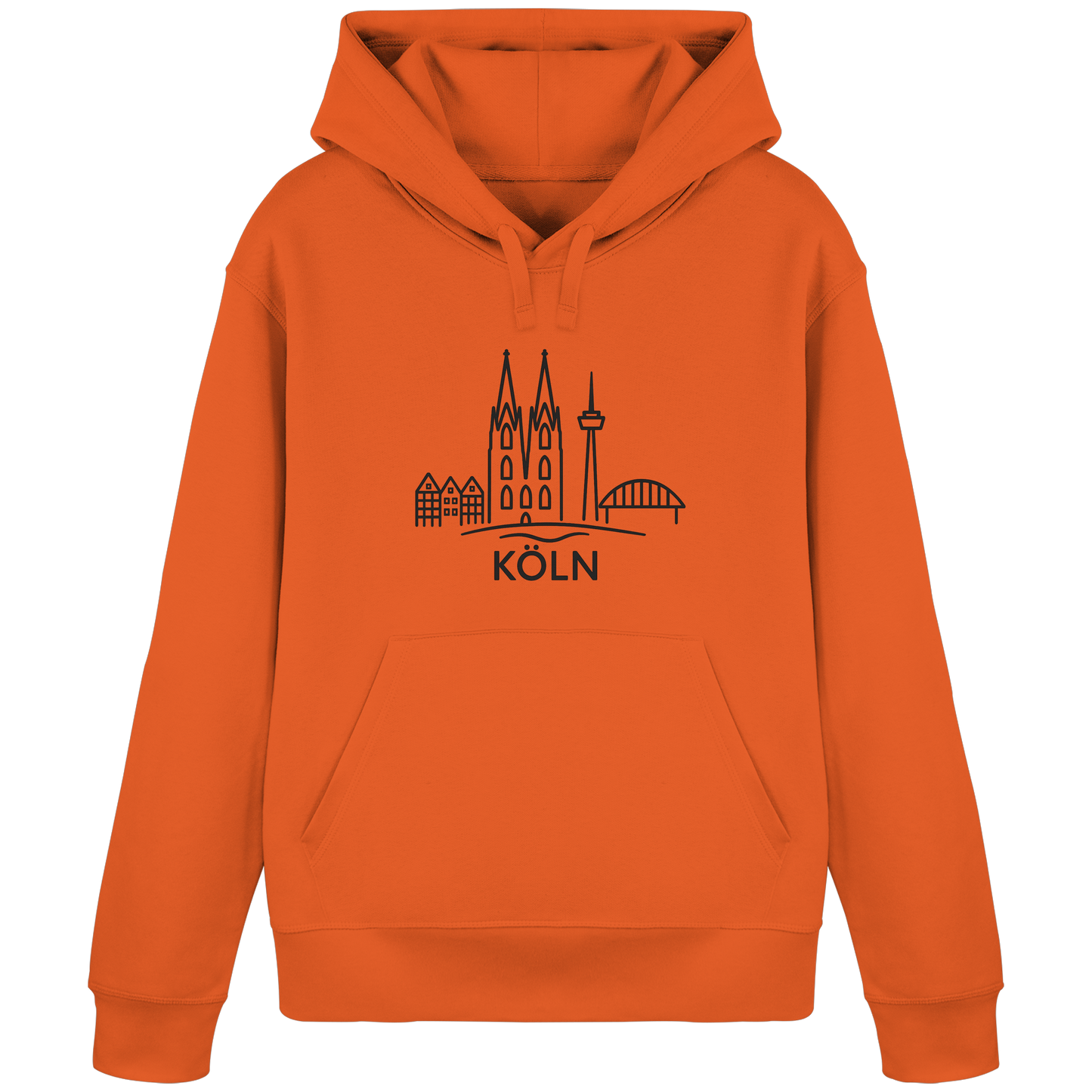 Köln Skyline (großer Druck auf der Brust) - Organic Basic Hoodie