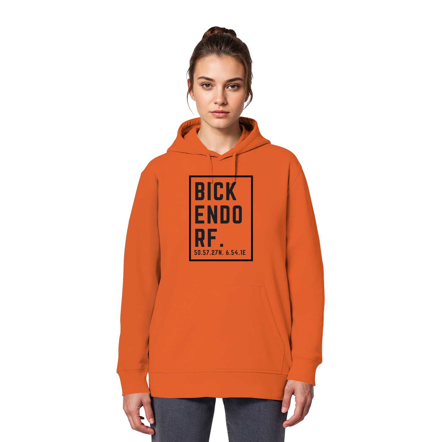 Bickendorf Koordinaten (großer Druck auf der Brust) - Organic Basic Hoodie