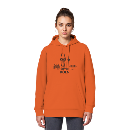 Köln Skyline (großer Druck auf der Brust) - Organic Basic Hoodie