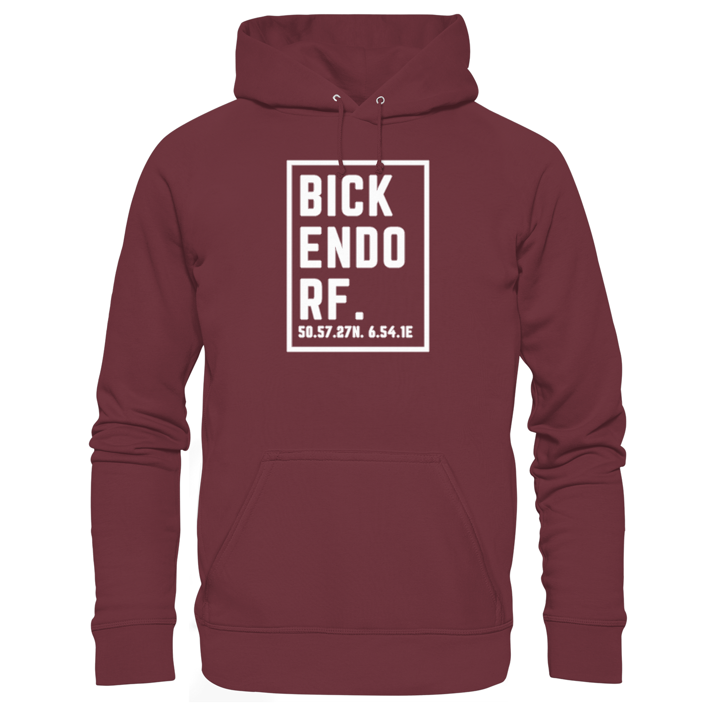 Bickendorf Koordinaten (großer Druck auf der Brust) - Organic Basic Hoodie