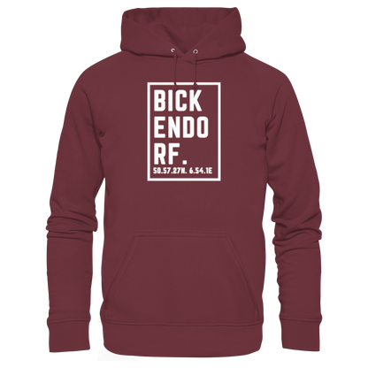Bickendorf Koordinaten (großer Druck auf der Brust) - Organic Basic Hoodie